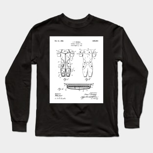 Football Pads Patent - Football Player Coach Team Art - White Long Sleeve T-Shirt